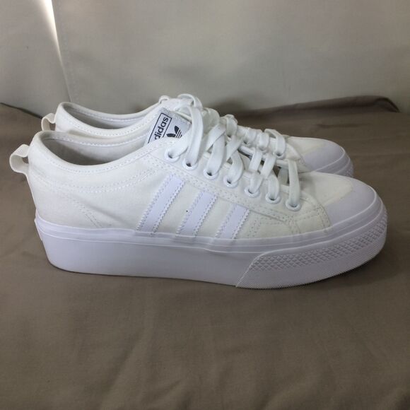 Adidas Nizza Women’s Platform Sneakers White Size 9.5 Basketball Style - Picture 3 of 7